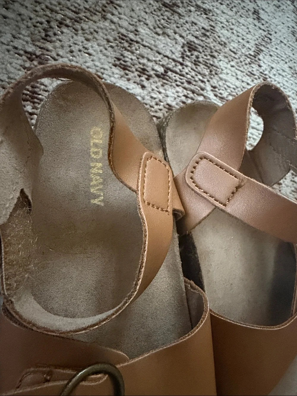 Old Navy Tan Brown Buckle Strap Kids Sandals
